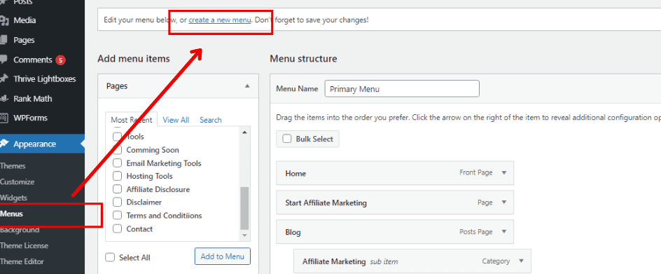 WP-menu