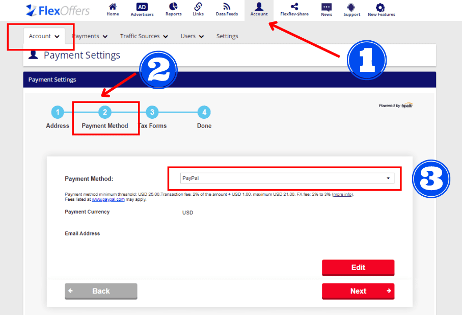 Payment Methods of FlexOffers