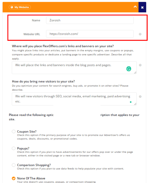 provide website info