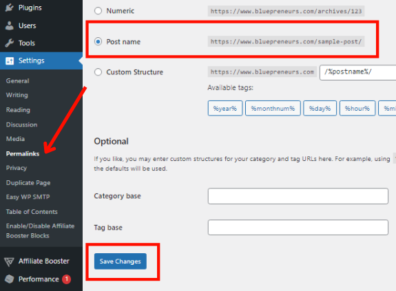 WP basic settings